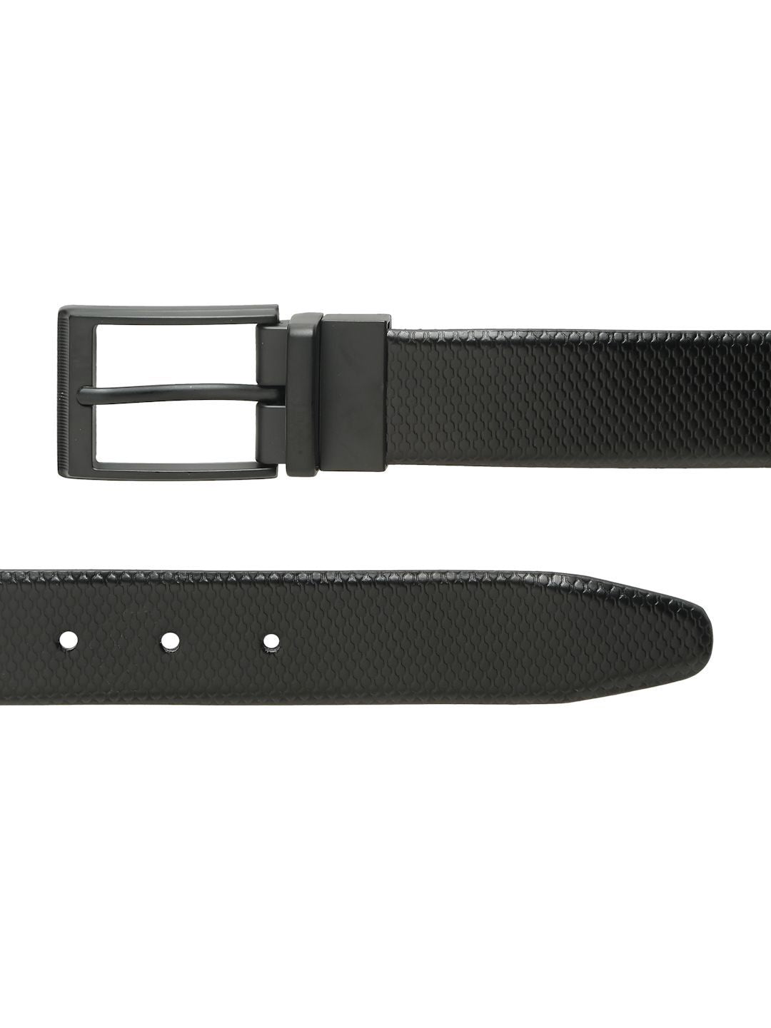 Teakwood Leathers Men Textured Leather Reversible Formal Belt
