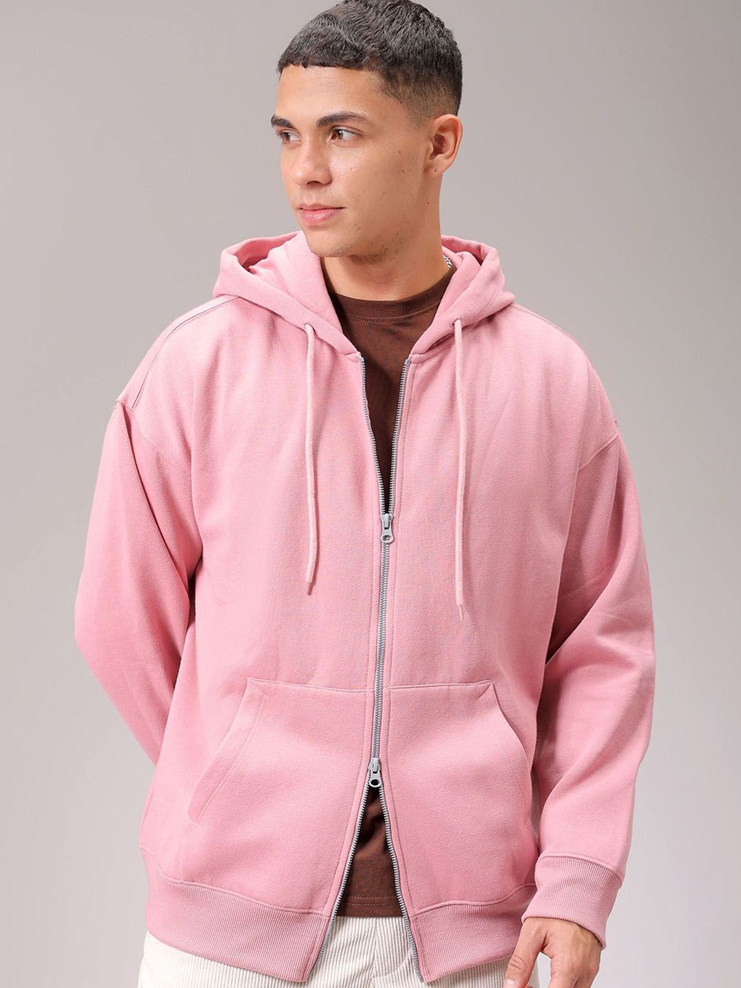 The Indian Garage Co Men Hooded Double Way Front Open Zipper Sweatshirt