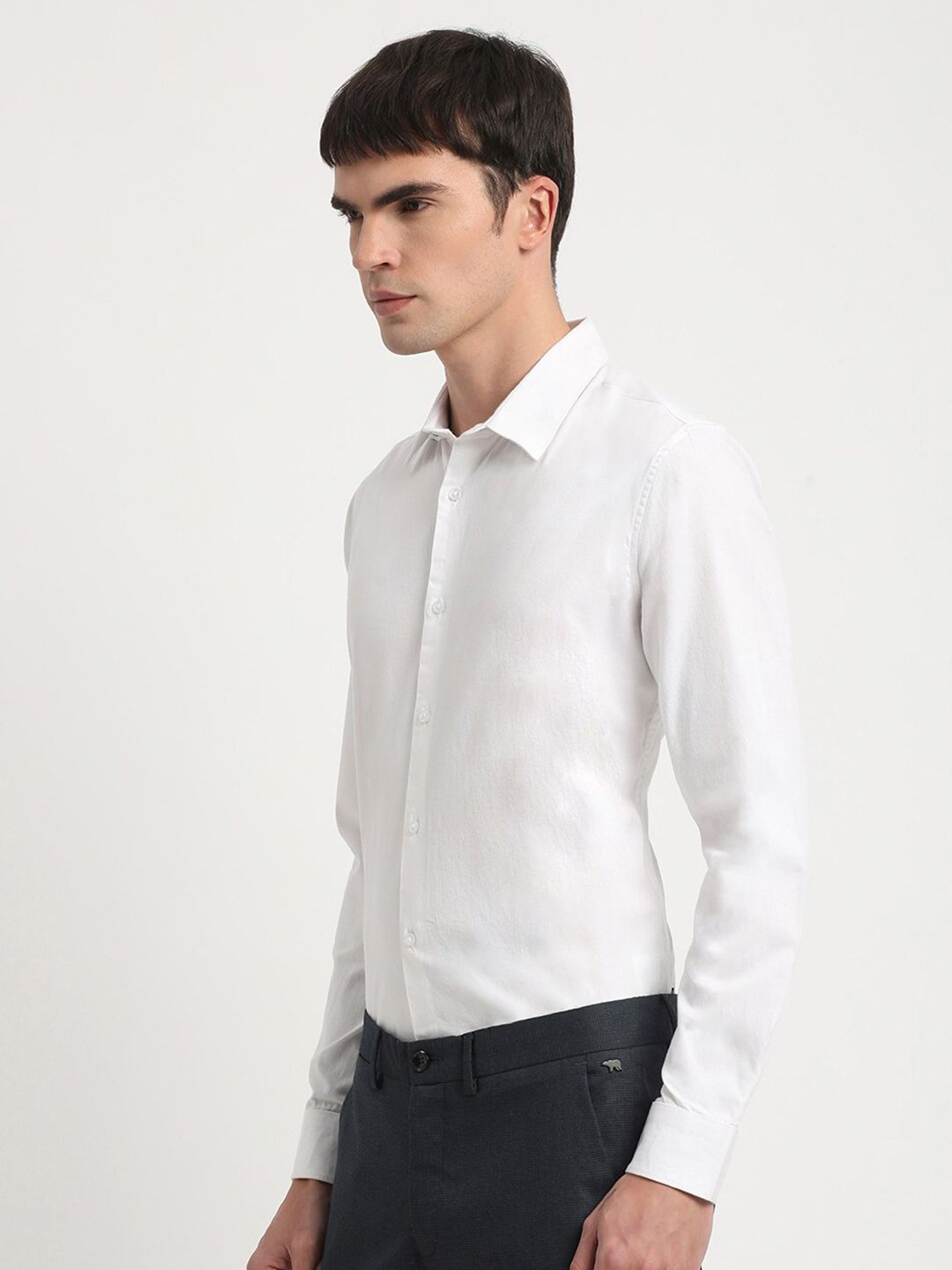 THE BEAR HOUSE Twill Slim Fit Cotton Formal Shirt