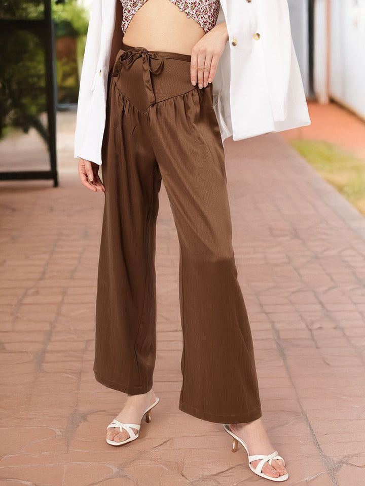 DressBerry Women Graceful Flow Textured Trousers
