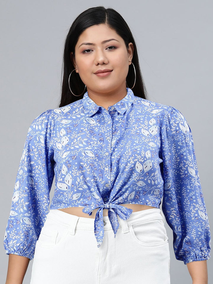 Global Desi Floral Print Tie-Ups Top