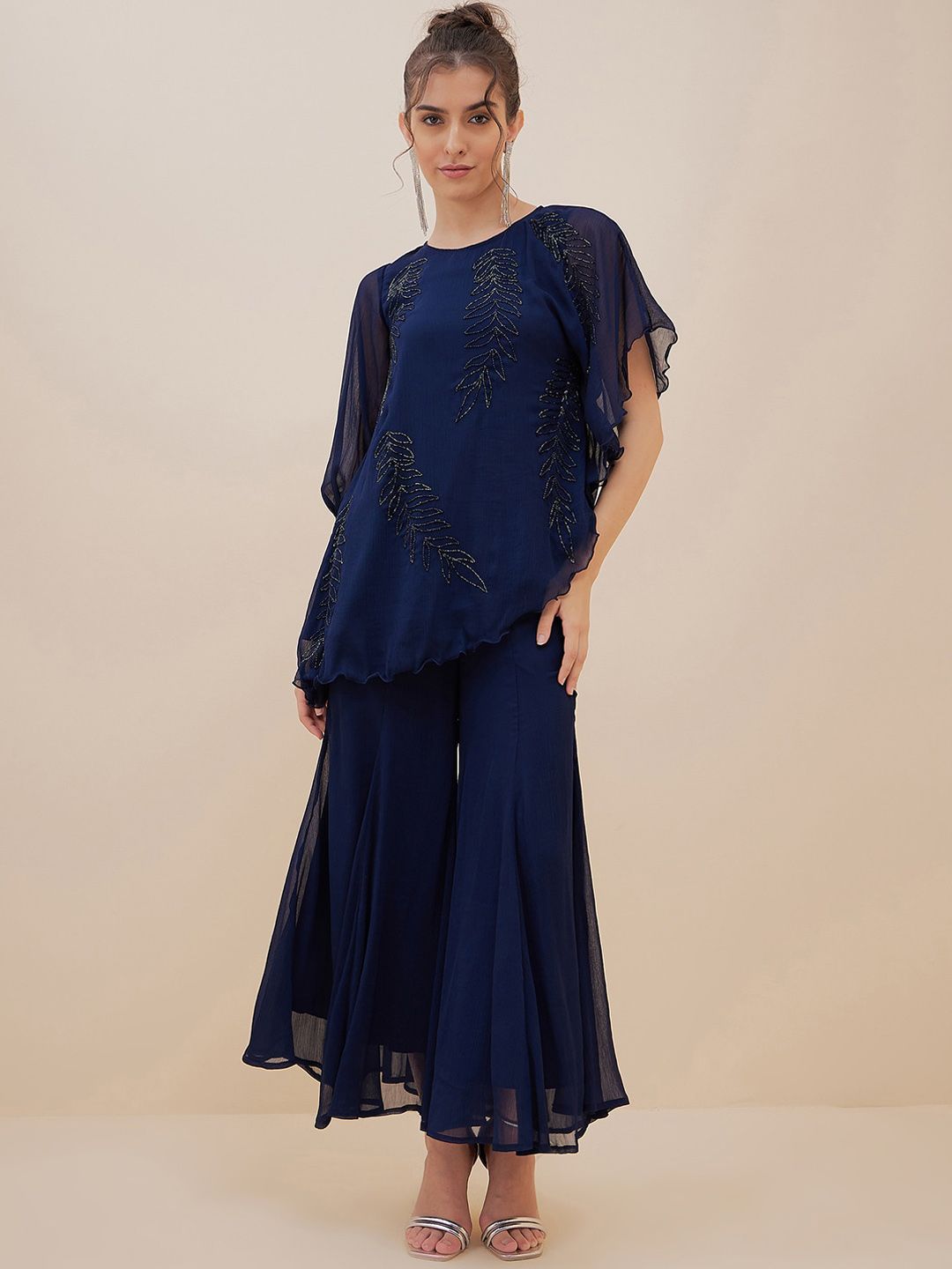 Antheaa Embellished Tunic With Palazzos