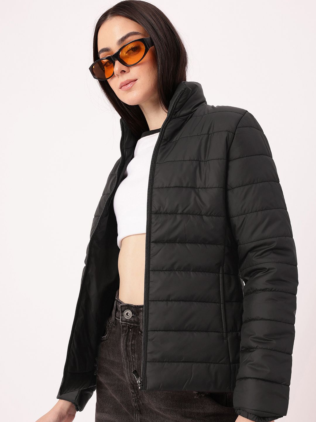 DressBerry Cozy Touch Mock Collar Padded Jacket