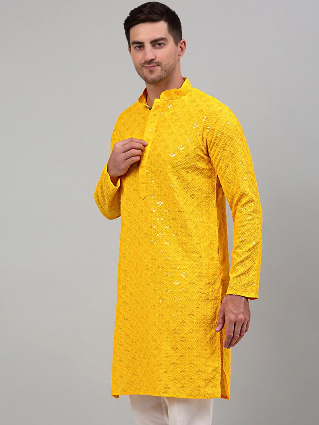 Jompers Chikankari Embroidered Sequinned Kurta