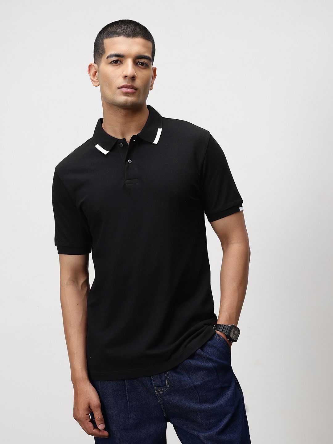 ether Contrast Collar Classic Fit Organic Cotton T-shirt