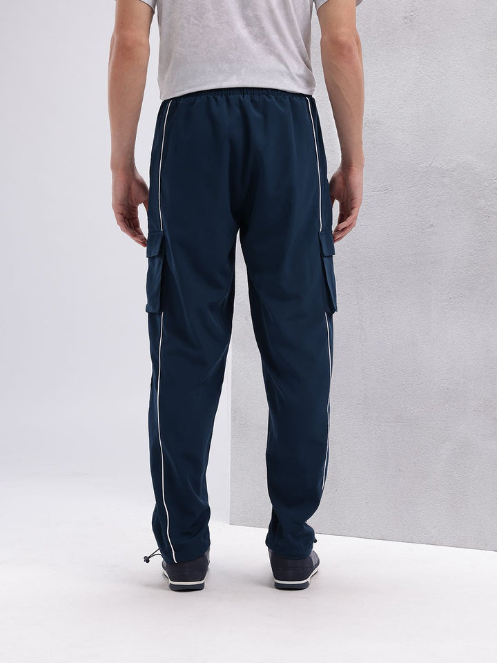 HRX by Hrithik Roshan Men Lifestyle Contrast Piping Detail Cargo-Style Track pants