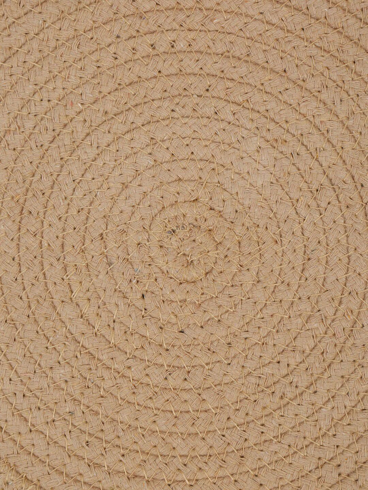 HOSTA HOMES Beige & Pink Self Design Pure Cotton Table Placemat