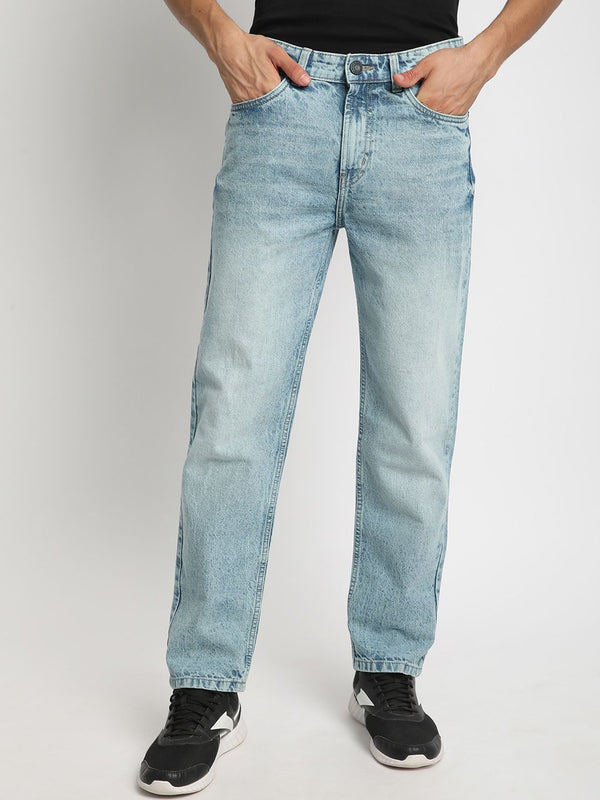 Bene Kleed Men Relaxed Fit Clean Look Heavy Fade Whiskers Pure Cotton Jeans