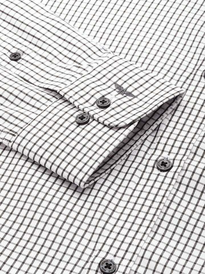 Park Avenue Slim Fit Grid Tattersall Checked Easy Care Formal Shirt