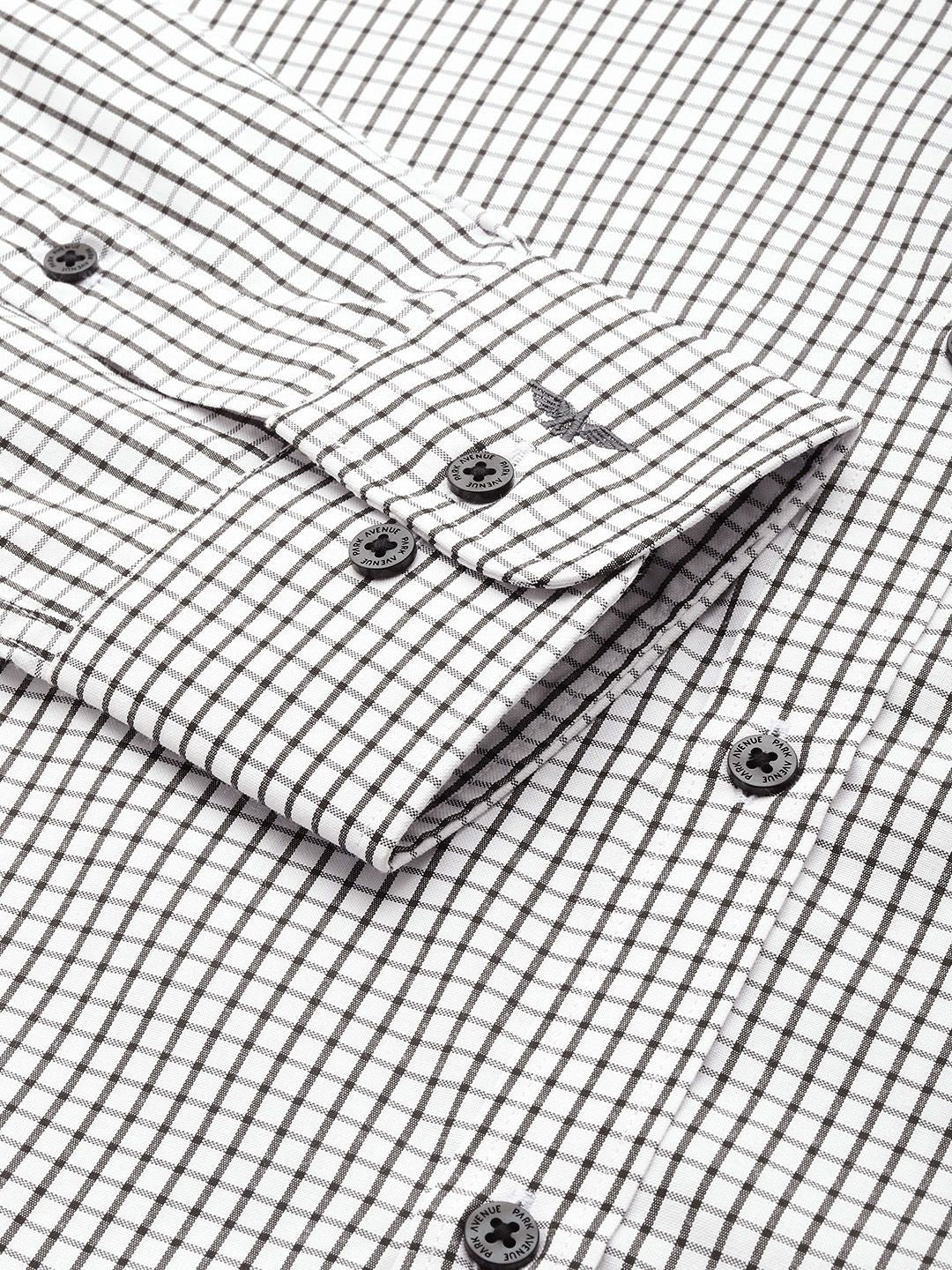 Park Avenue Slim Fit Grid Tattersall Checked Easy Care Formal Shirt