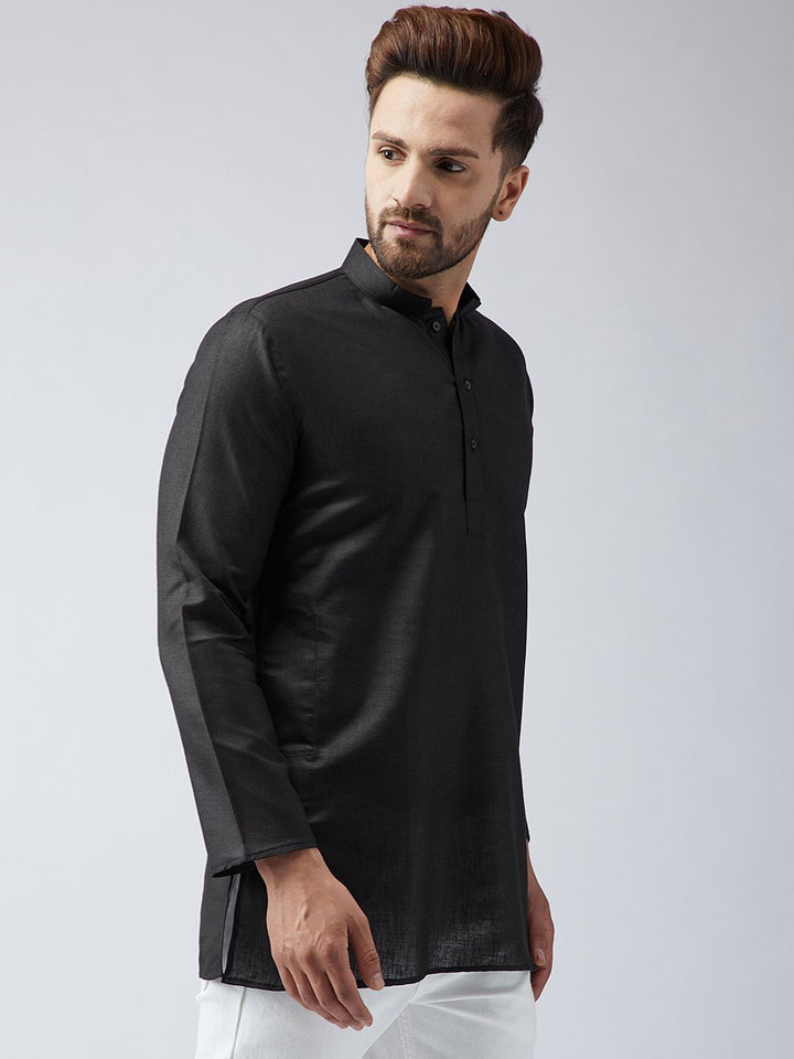 SOJANYA Lelaki Hitam Solid Kurta Lurus