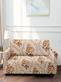 Cortina Brown & Beige Printed 3-Seater Super-Stretchable Non-Slip Sofa Slipcover