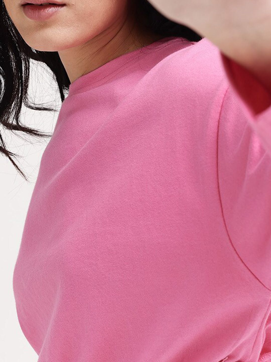 Rareism Cotton Blouson Crop Top