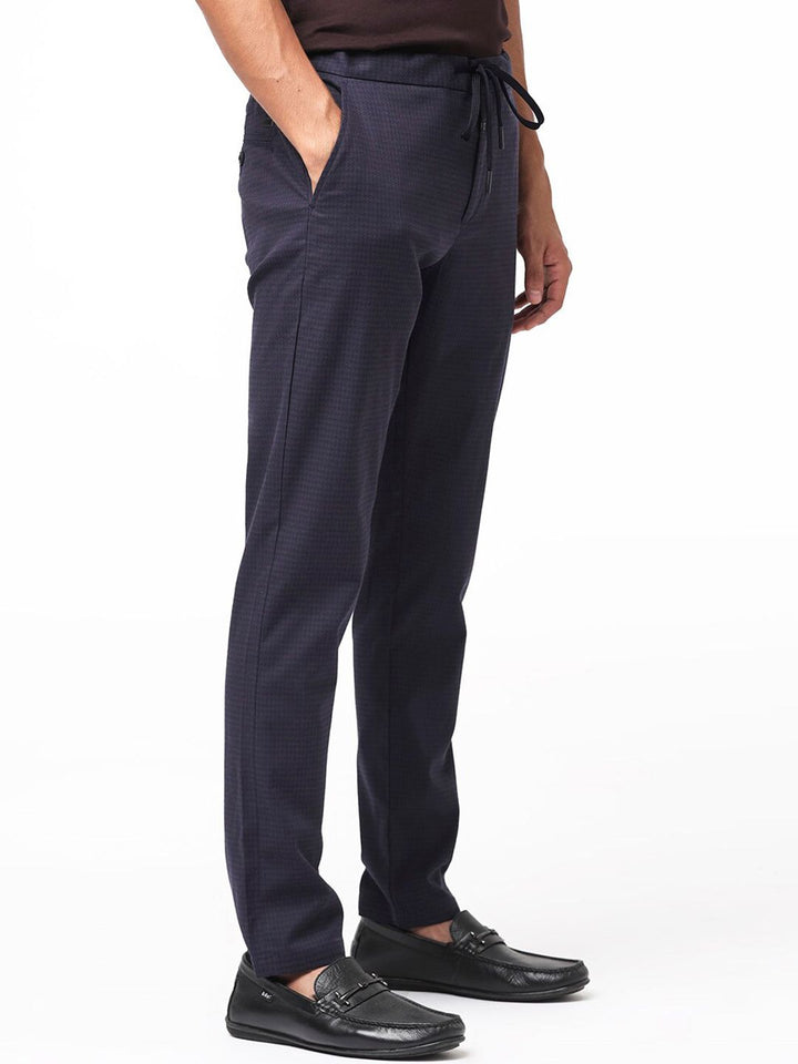RARE RABBIT Men Hobbs Drawstring Mid Rise Slim Fit Trouser