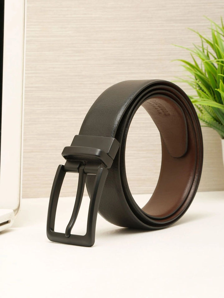 Teakwood Leathers Men Textured Leather Reversible Belt