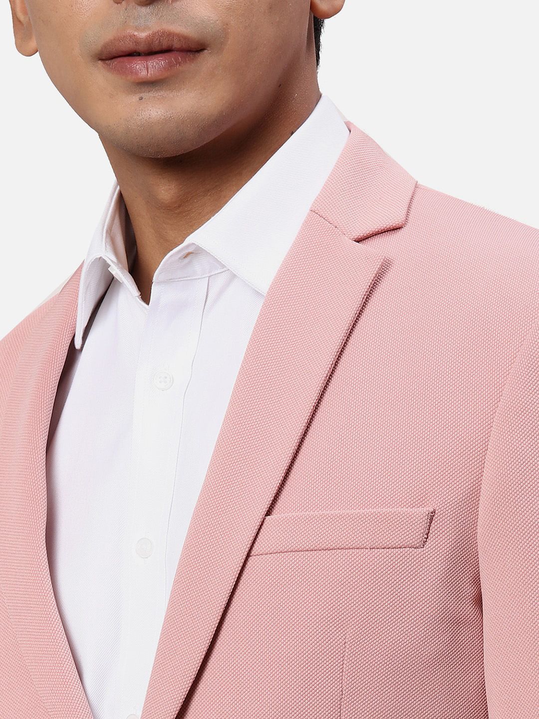 Park Avenue Self-Design Super Slim-Fit Notched Lapel Single Breasted Formal Blazer