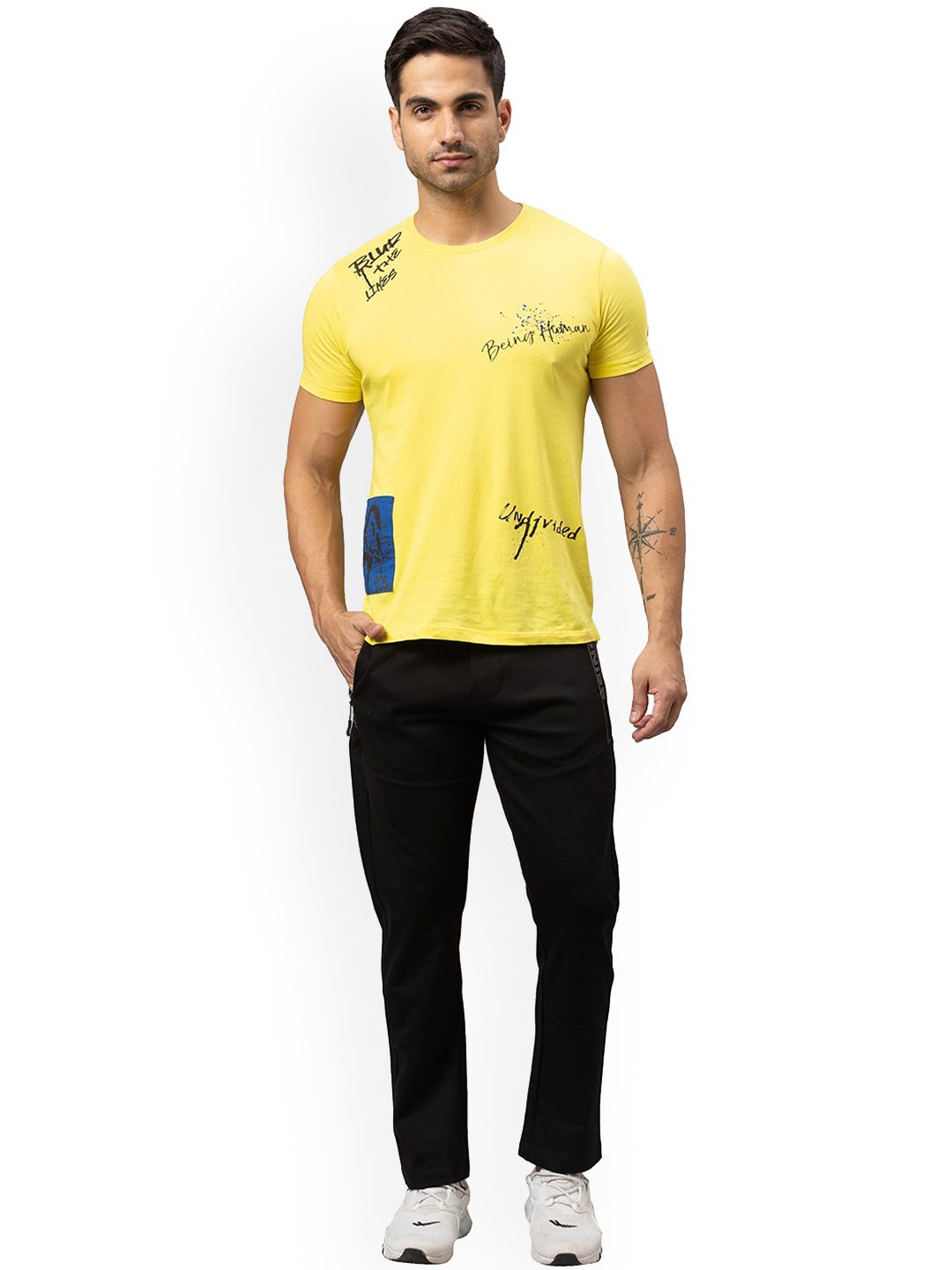 Being Human Men Printed Detail Track Pants