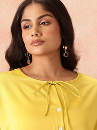 all about you Plus Size Tie-Up Neck Casual Shirt