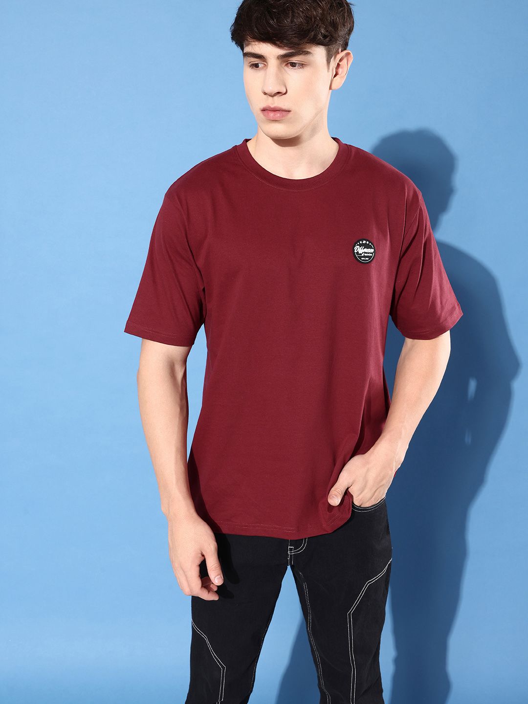 Difference of Opinion Men Pure Cotton Printed Oversized T-shirt