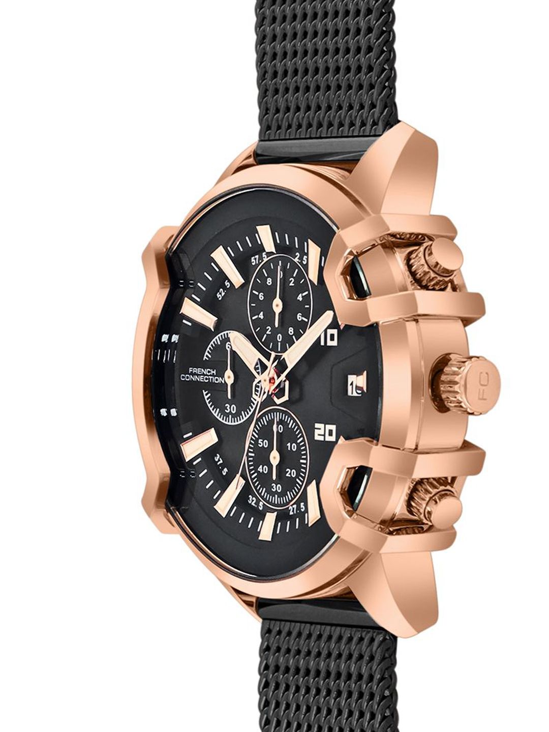 French Connection Men Dial & Stainless Steel Bracelet Style Straps Analogue Watch FCH003BM