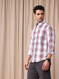 Mr Bowerbird Men Tailored Fit Tartan Checks Opaque Pure Cotton Casual Shirt