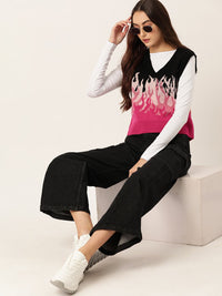 DressBerry Pure Acrylic Self-Design Sweater Vest