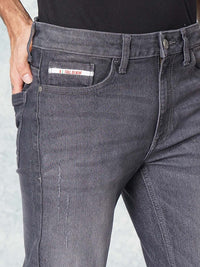 The Indian Garage Co Men Grey Slim Fit Low-Rise Low Distress Stretchable Jeans