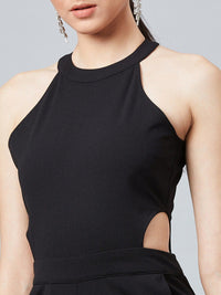 Athena Women Black Solid Basic Jumpsuit