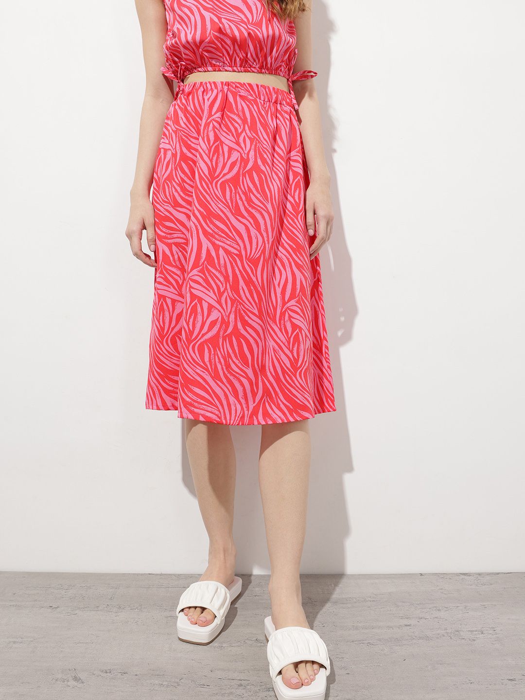 DressBerry The Flowy Flair Printed A-Line Skirt