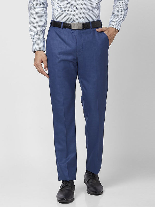 Park Avenue Men Textured Smart Fit Low-Rise Formal Trouser
