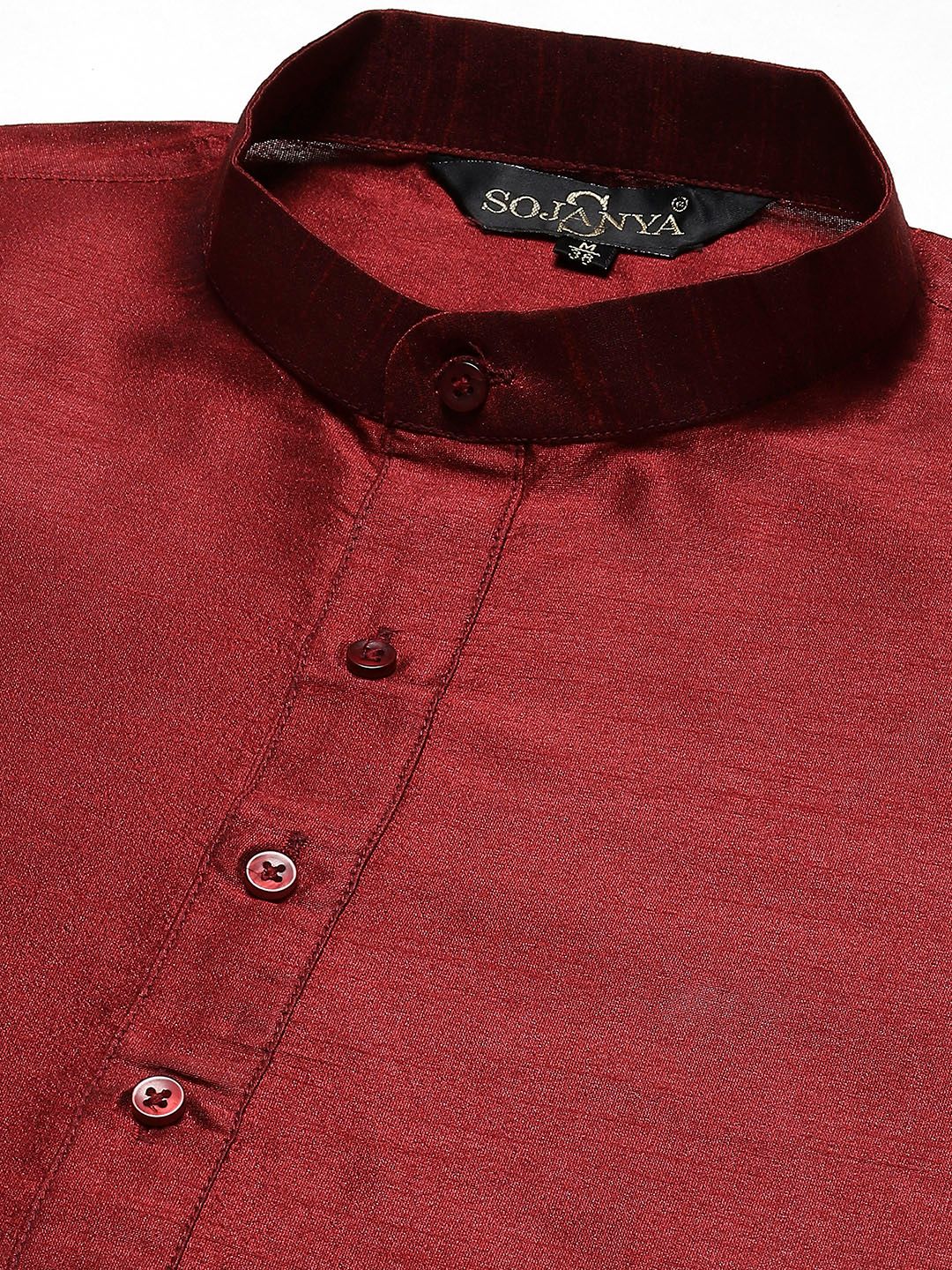 SOJANYA Kurta Rekaan Tenunan Lelaki dengan Churidar dengan Jaket Nehru