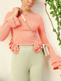 DressBerry Blush Cascade Layered Ruffles Top