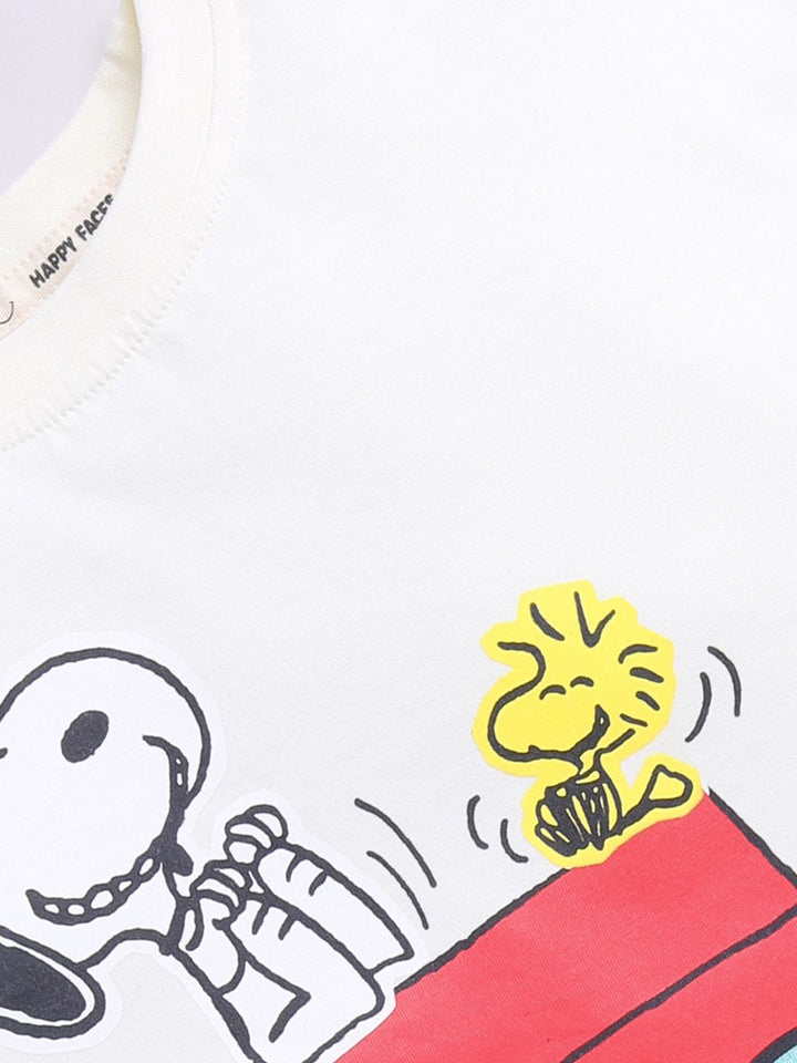 Happy Faces Boys Snoopy Print Pure Cotton T-shirt