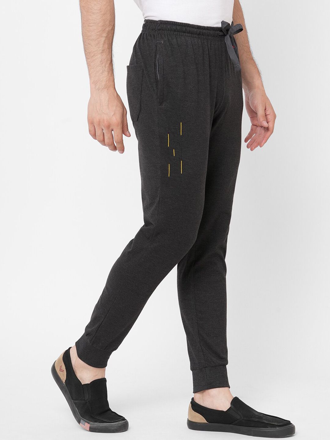 Sweet Dreams Men Charcoal Solid Track Pants