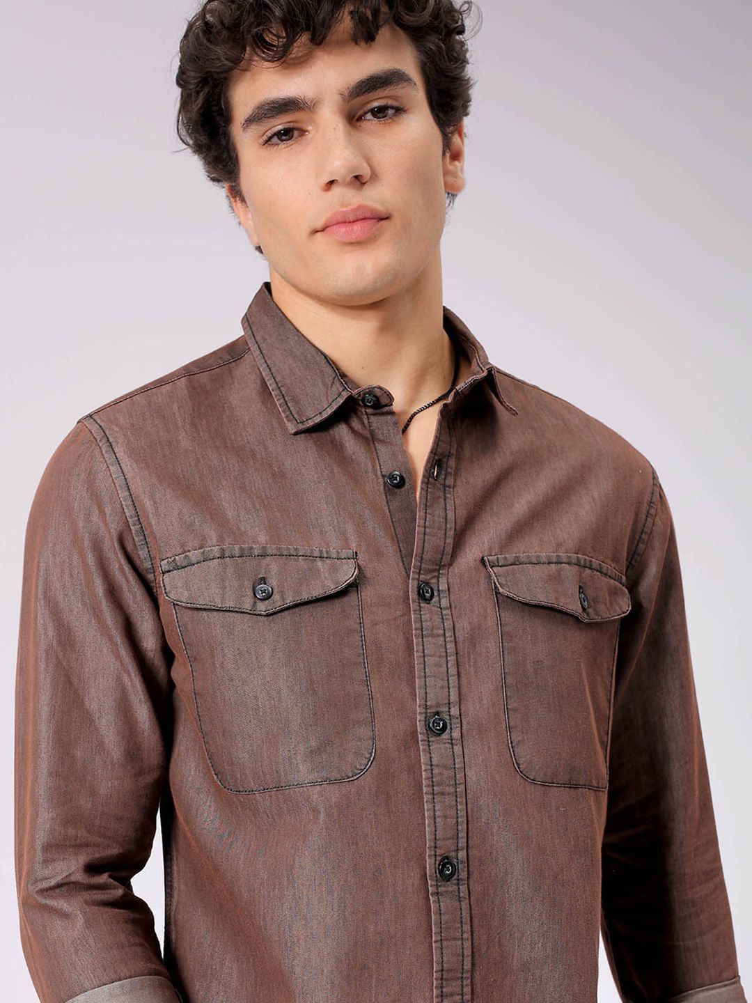 The Indian Garage Co Spread Collar Long Sleeves Casual Shirt