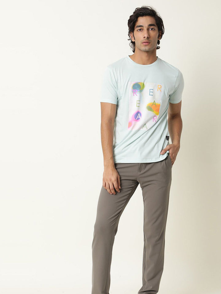 RARE RABBIT Men Monc Printed Pure Cotton Slim Fit T-Shirt