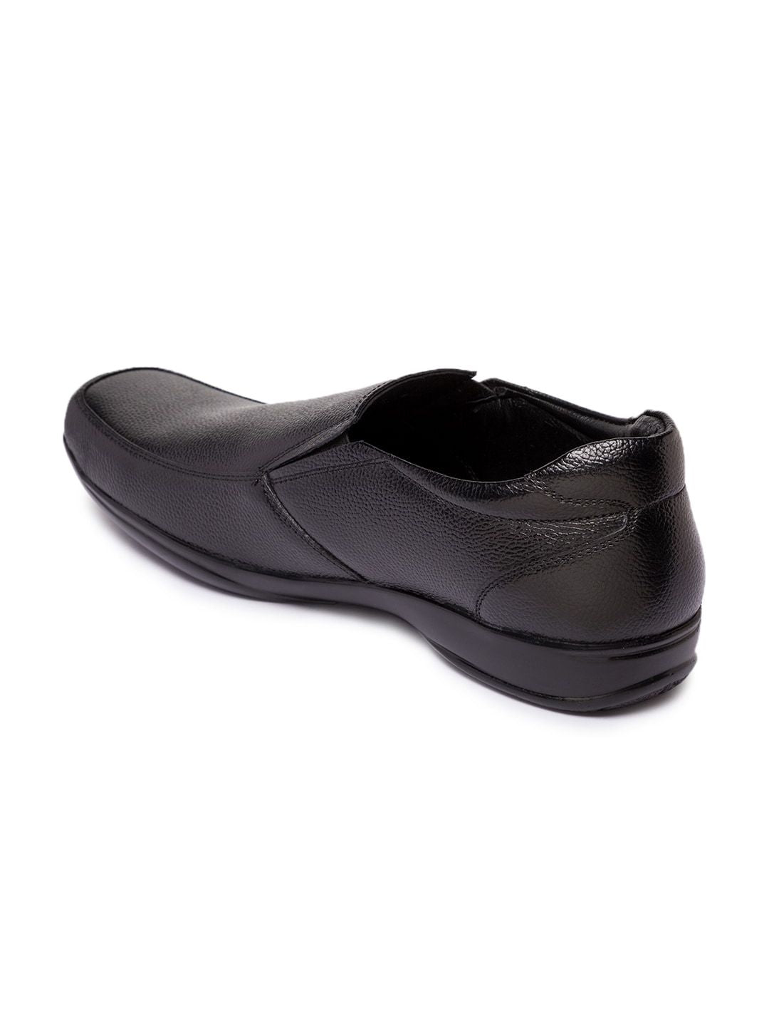 Red Chief Men Black Leather Formal Slip-on Shoes