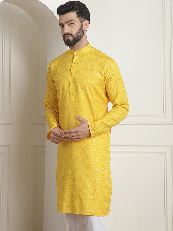SOJANYA Printed Mandarin Collar Long Sleeves Straight Kurta