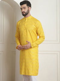 SOJANYA Printed Mandarin Collar Long Sleeves Straight Kurta