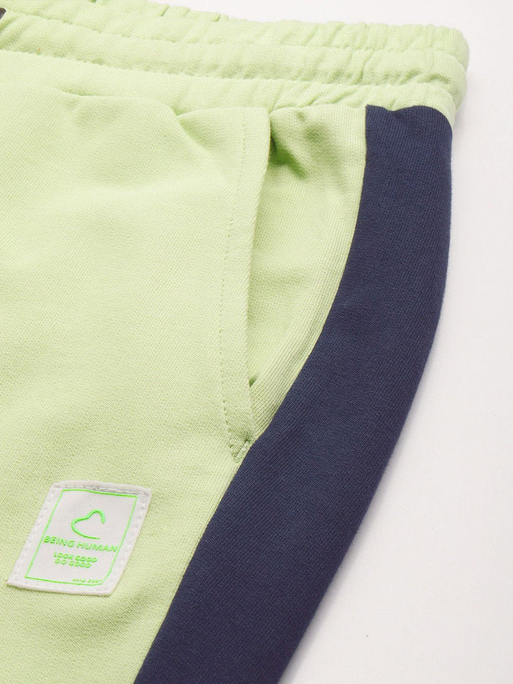 Being Human Men Knitted Striped Pure Cotton Joggers