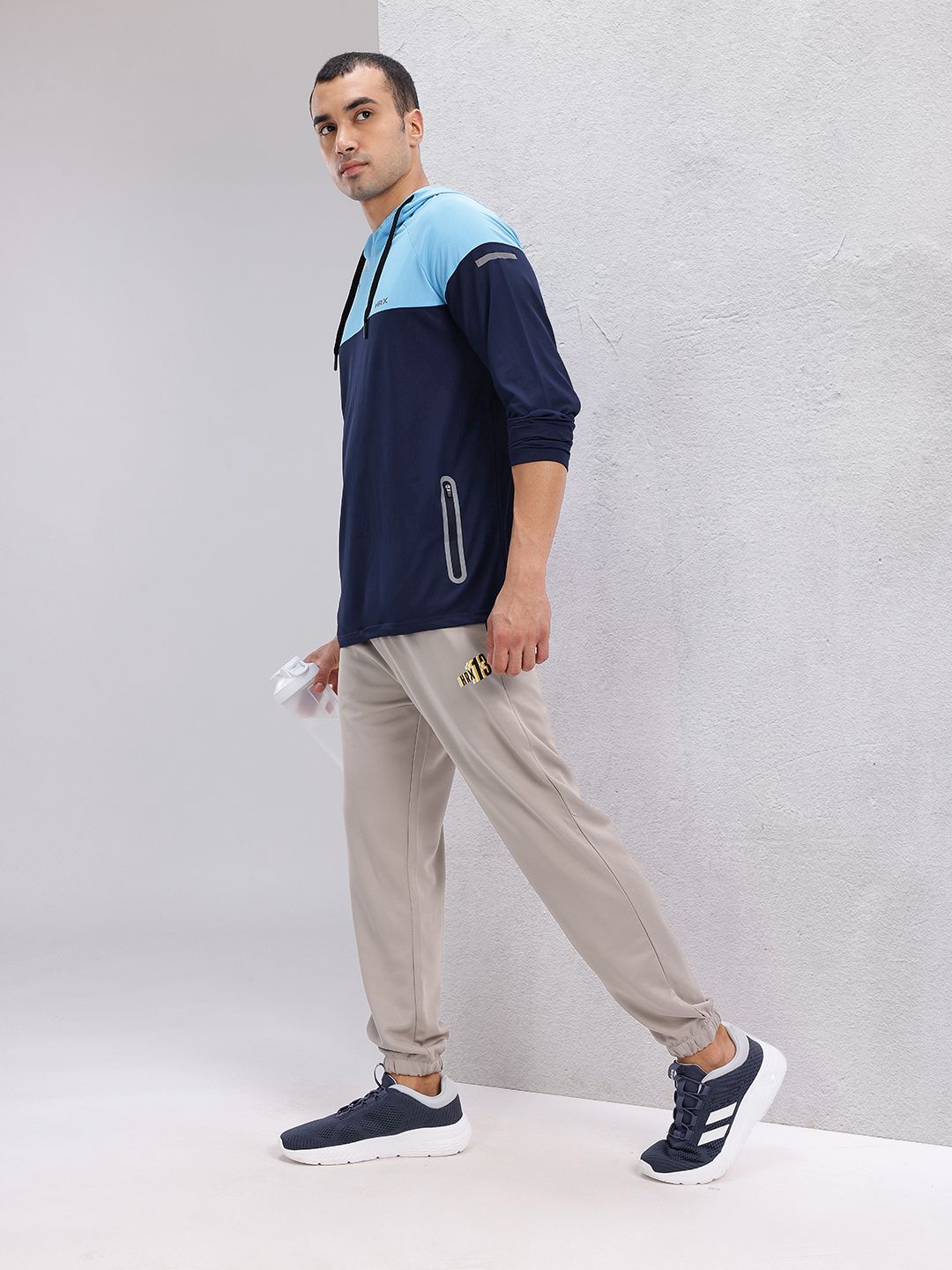 HRX by Hrithik Roshan Colourblocked Hooded Running T-shirt