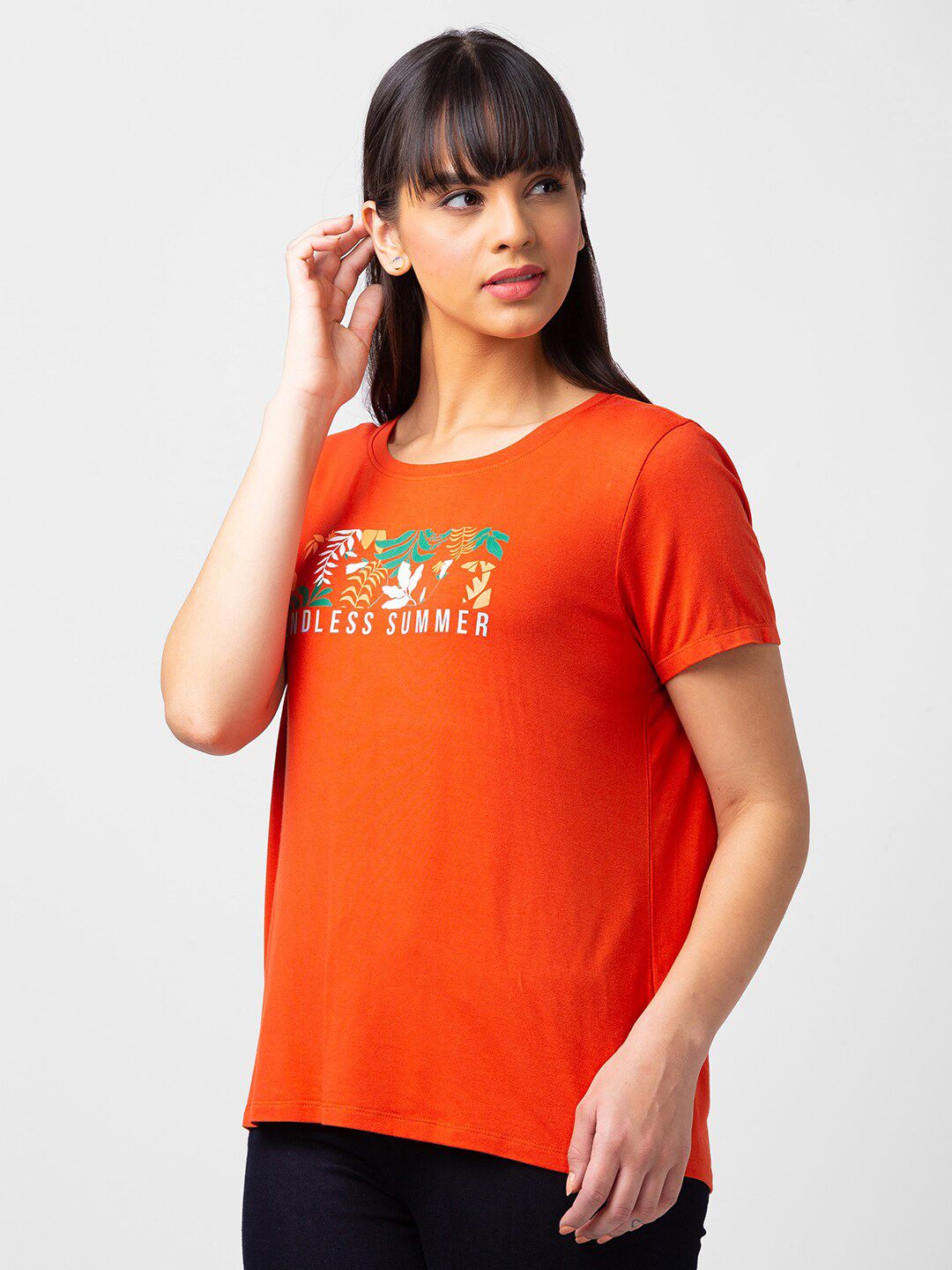 SPYKAR Women Floral Printed T-shirt