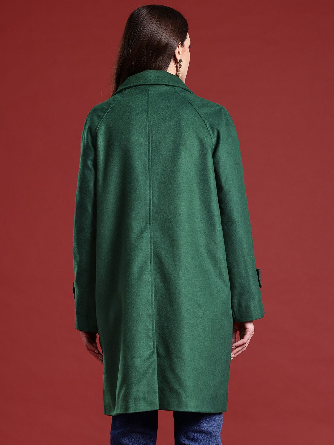 all about you Women Double-Breasted Longline Overcoat