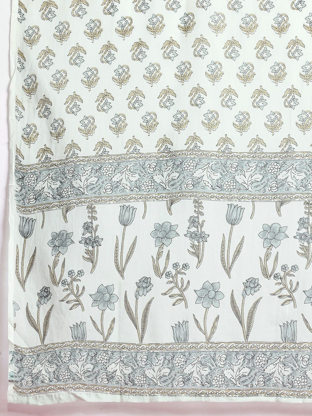 Anouk Floral Printed Pure Cotton Kurta with Trousers & With Dupatta
