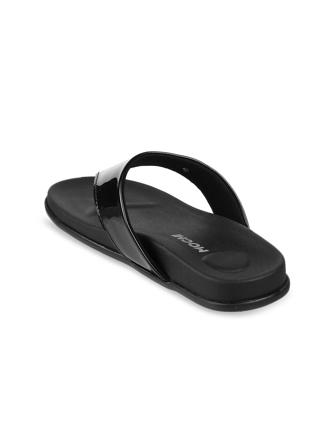 Mochi Women Black T-Strap Flats