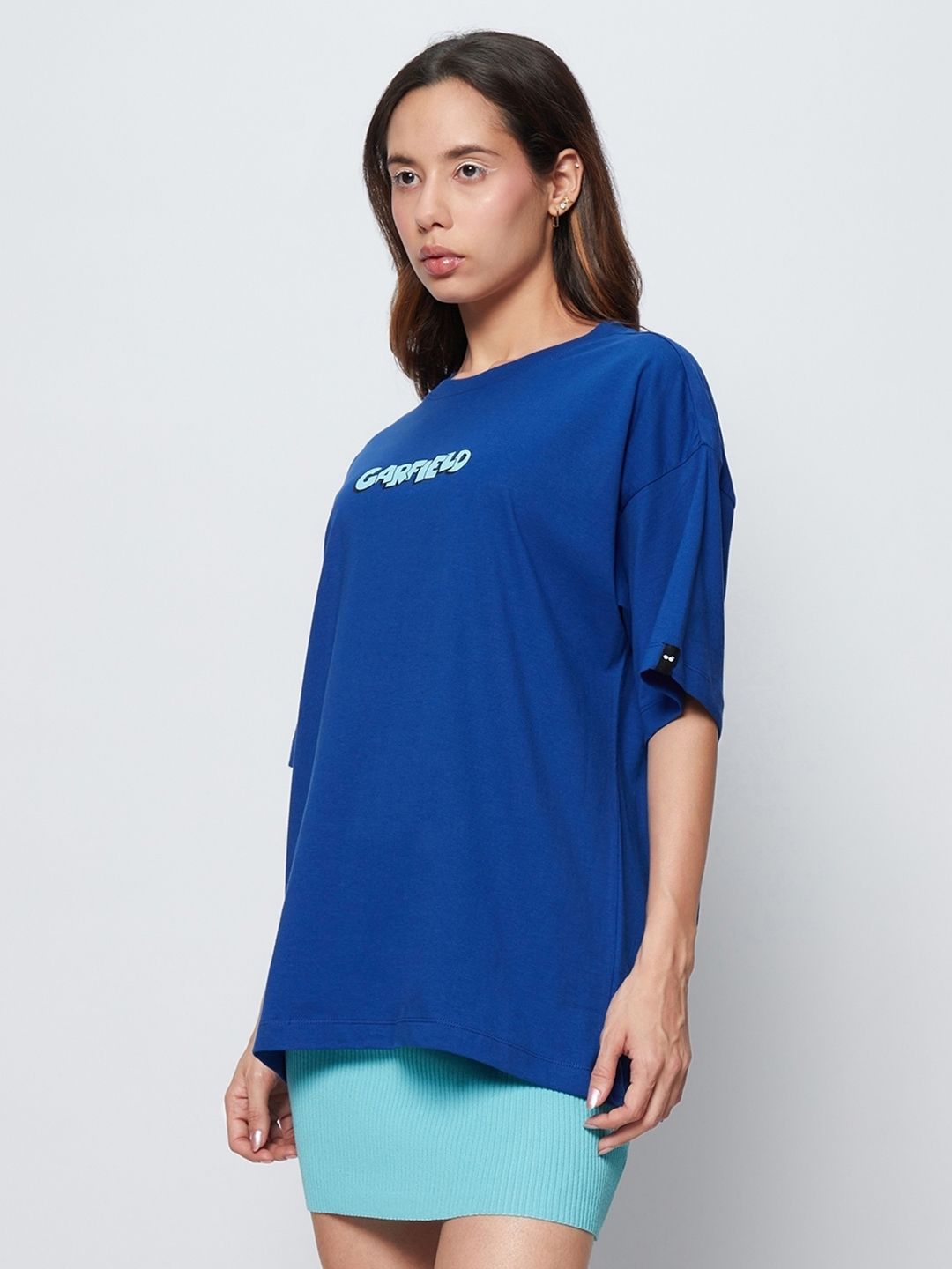 Bewakoof x OFFICIAL GARFIELD MERCHANDISE Lazy Garfield Graphic Printed Oversized T-shirt