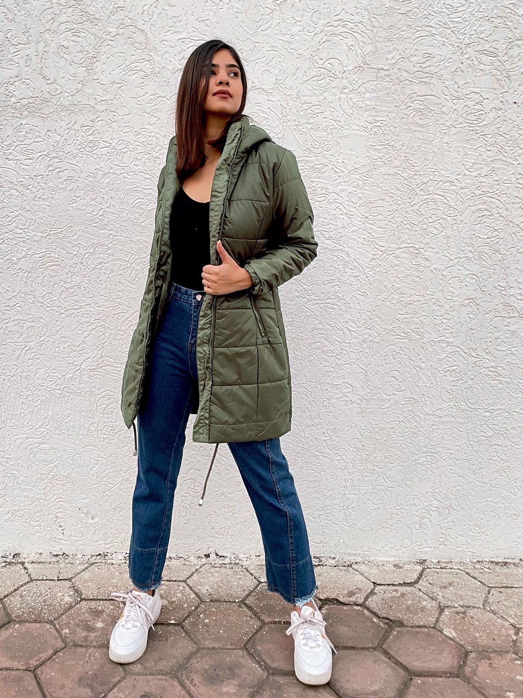 Tokyo Talkies Women Olive Green Solid Puffer Jacket
