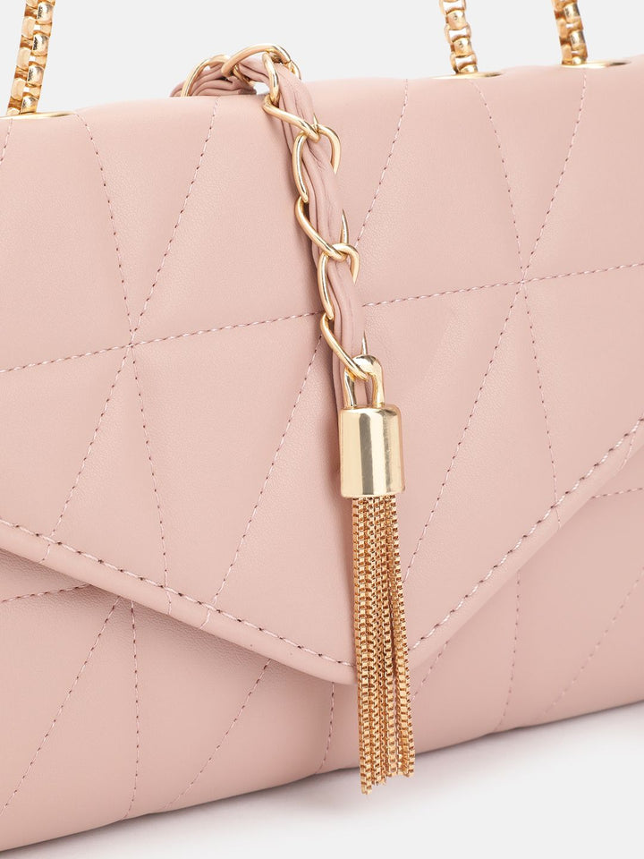 DressBerry Structured Quilted Sling Bag with Lock Detail