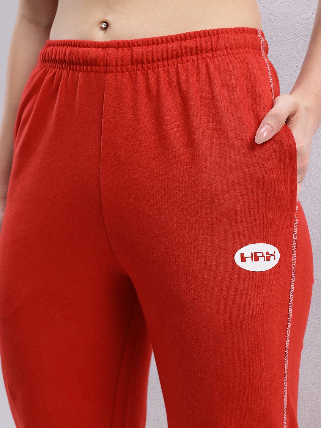 HRX by Hrithik Roshan Women Contrast Stitch Lifestyle Track Pants