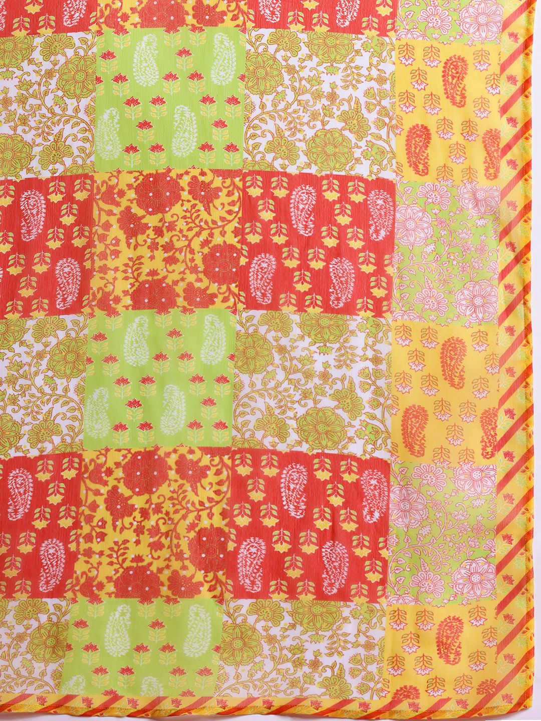 Motif etnik Anouk mencetak kurta dengan seluar & dupatta